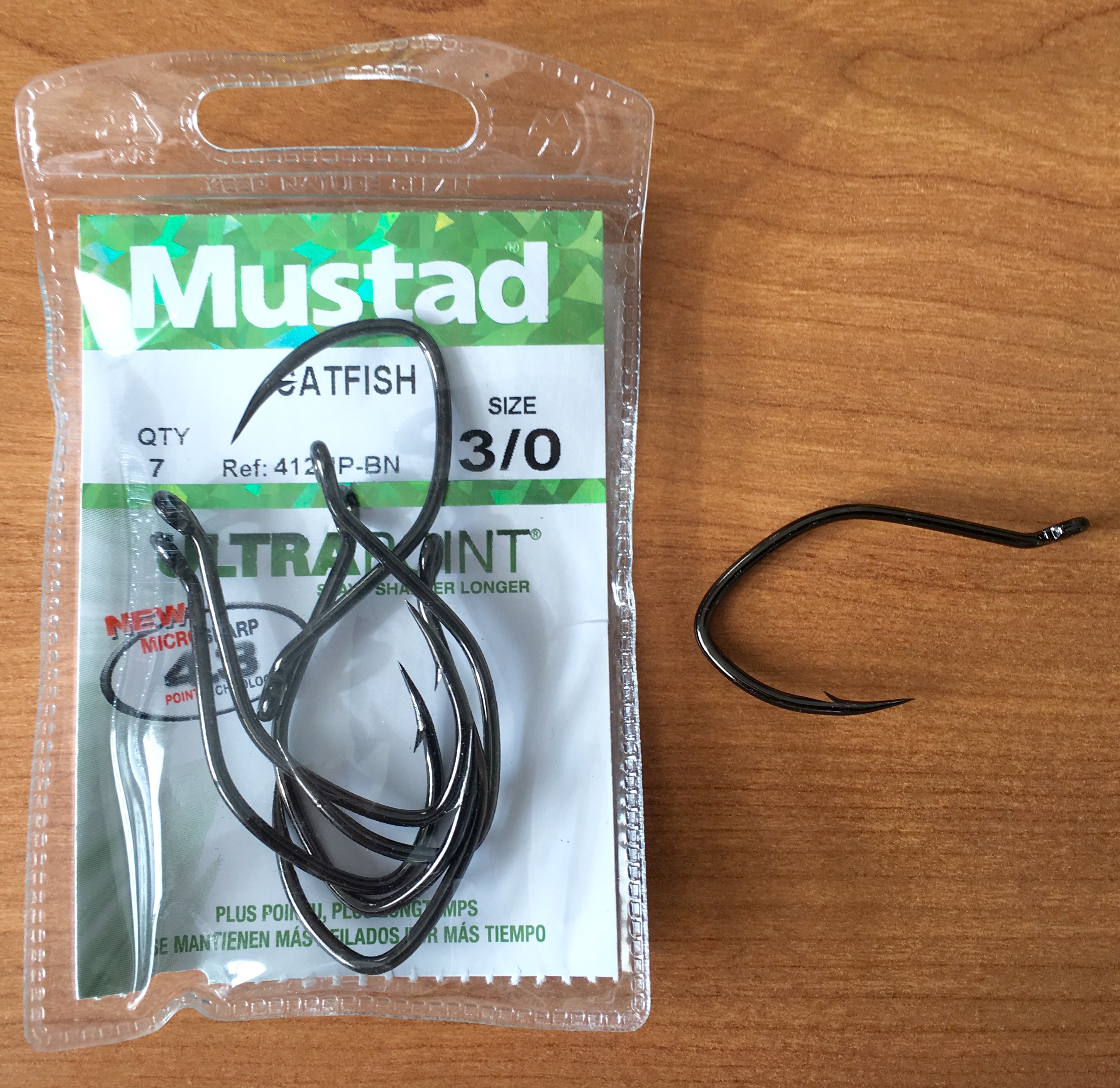 (OF)ANZUELO MUSTAD ULTRA CATFISH 412NP-BN 3/0 (5 unidades) 3