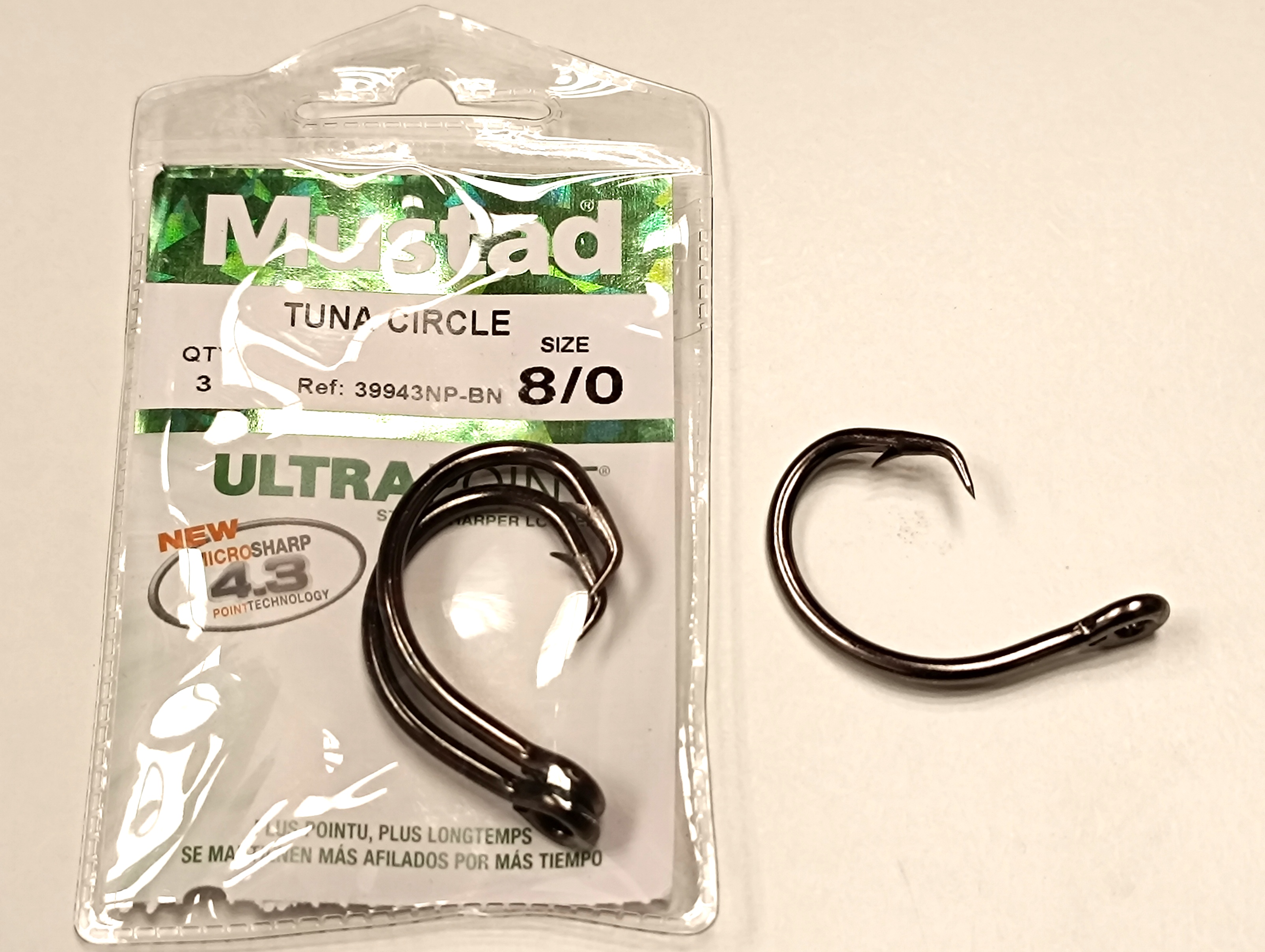 ANZUELO MUSTAD DEMON TUNA CIRCLE 4X 39943NPBN 8/0 (3 unidades) 3