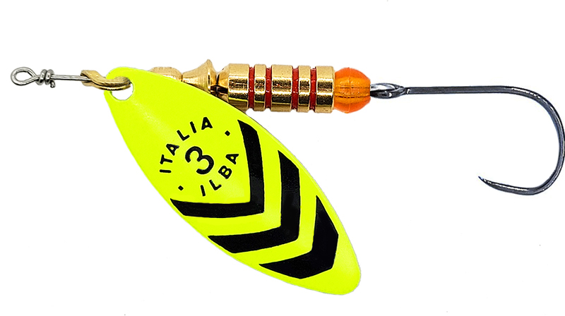 CUCHARILLA ILBA LUNGO LIMON FLUOR RAYAS NEGRAS Nº 1 3 GR (1 ANZUELO SIN MUE 2