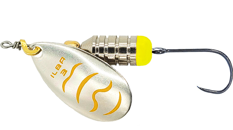 CUCHARILLA ILBA ROBIN PLATA-AMARILLO Nº 2 6,5 GR (1 ANZUELO SIN MUERTE)