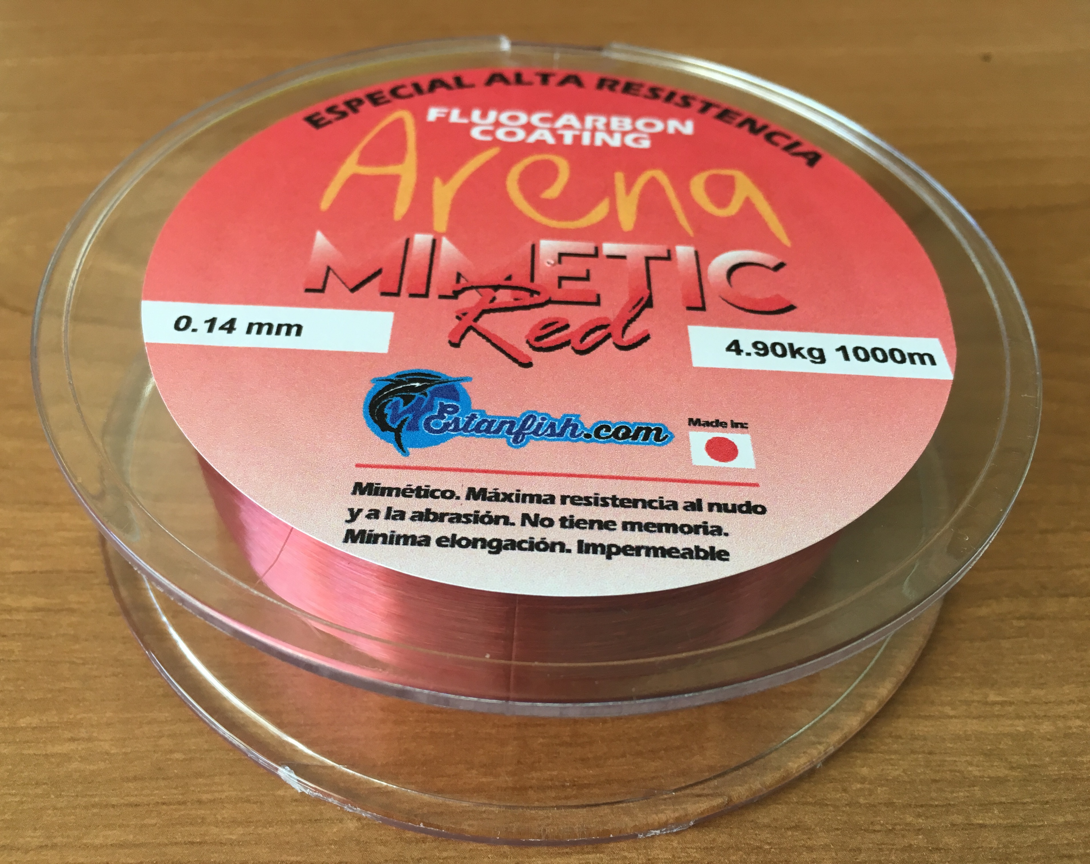 NYLON MONOFILAMENTO ARENA MIMETIC RED 0.14 - 1000m ROJO 4,90kg 3