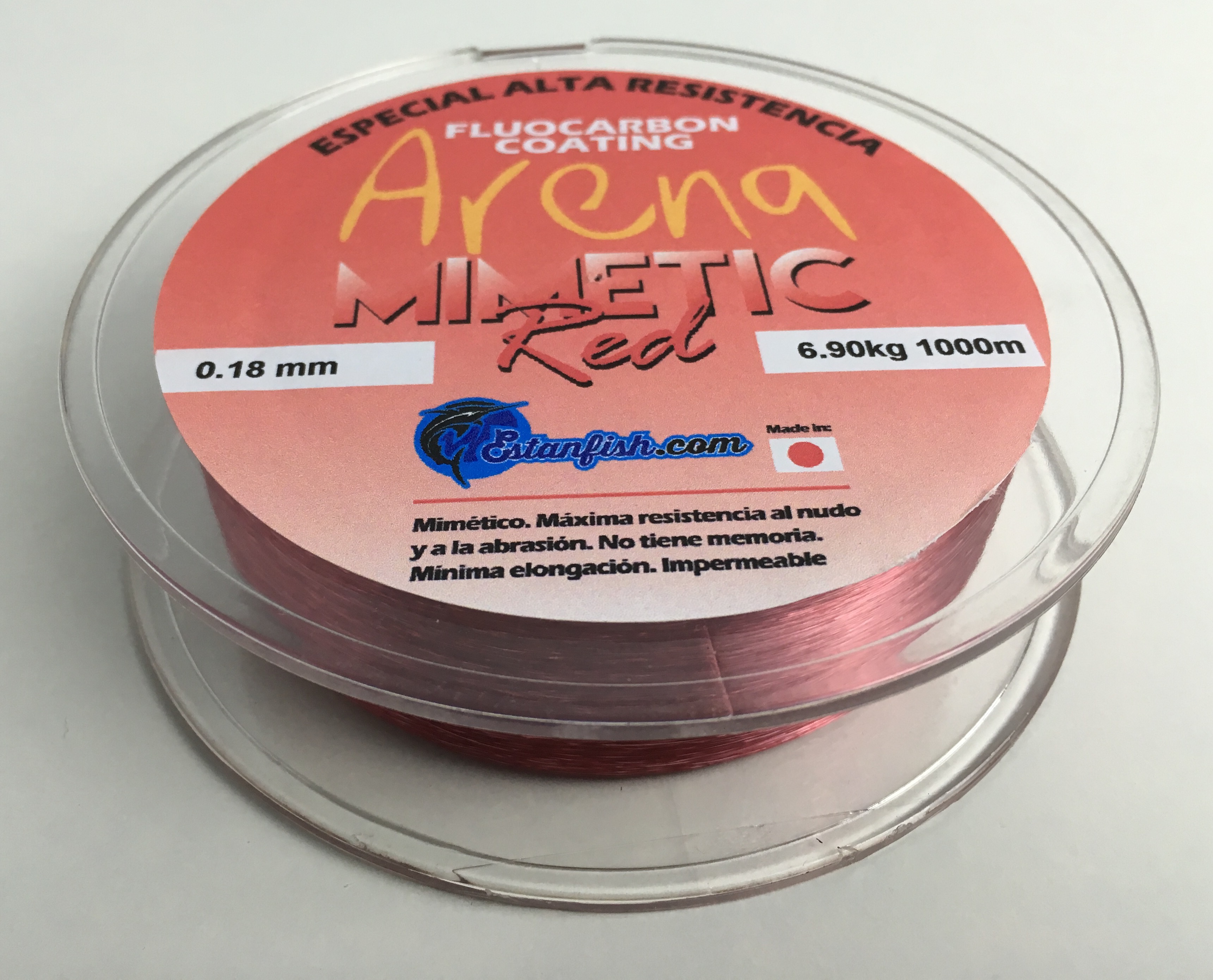 NYLON MONOFILAMENTO ARENA MIMETIC RED 0.18 - 1000m ROJO 6,90kg 3
