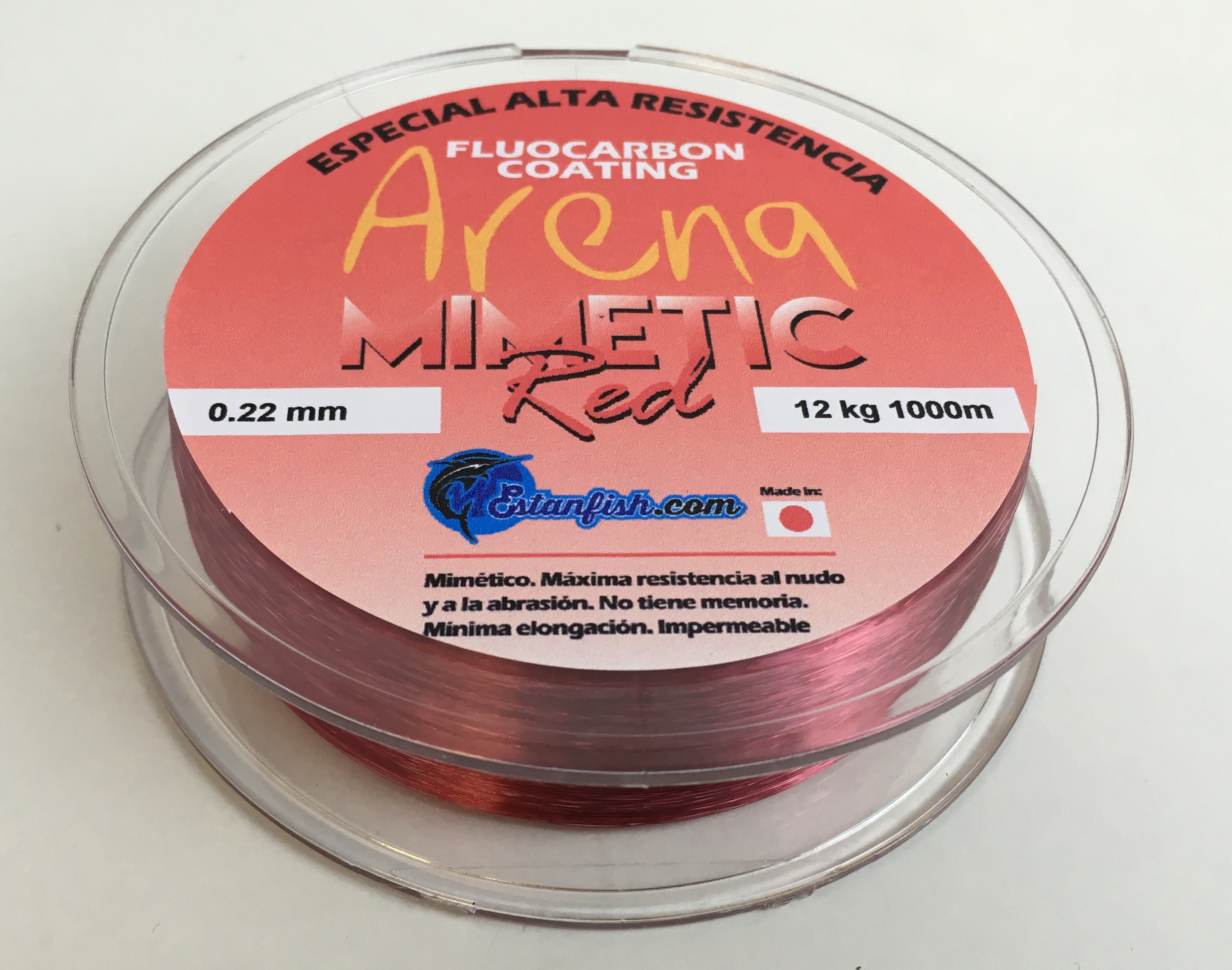 NYLON MONOFILAMENTO ARENA MIMETIC RED 0.22 - 1000m ROJO 12kg 3