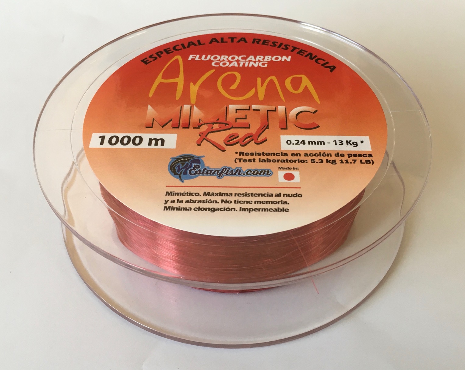 NYLON MONOFILAMENTO ARENA MIMETIC RED 0.24 - 1000m ROJO 13kg 2