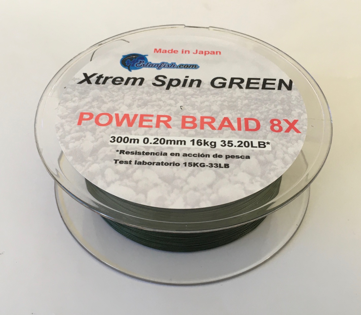 .XTREM SPIN BRAID 8X GREEN 300m 0,20mm 16 kg 35.20LB 2
