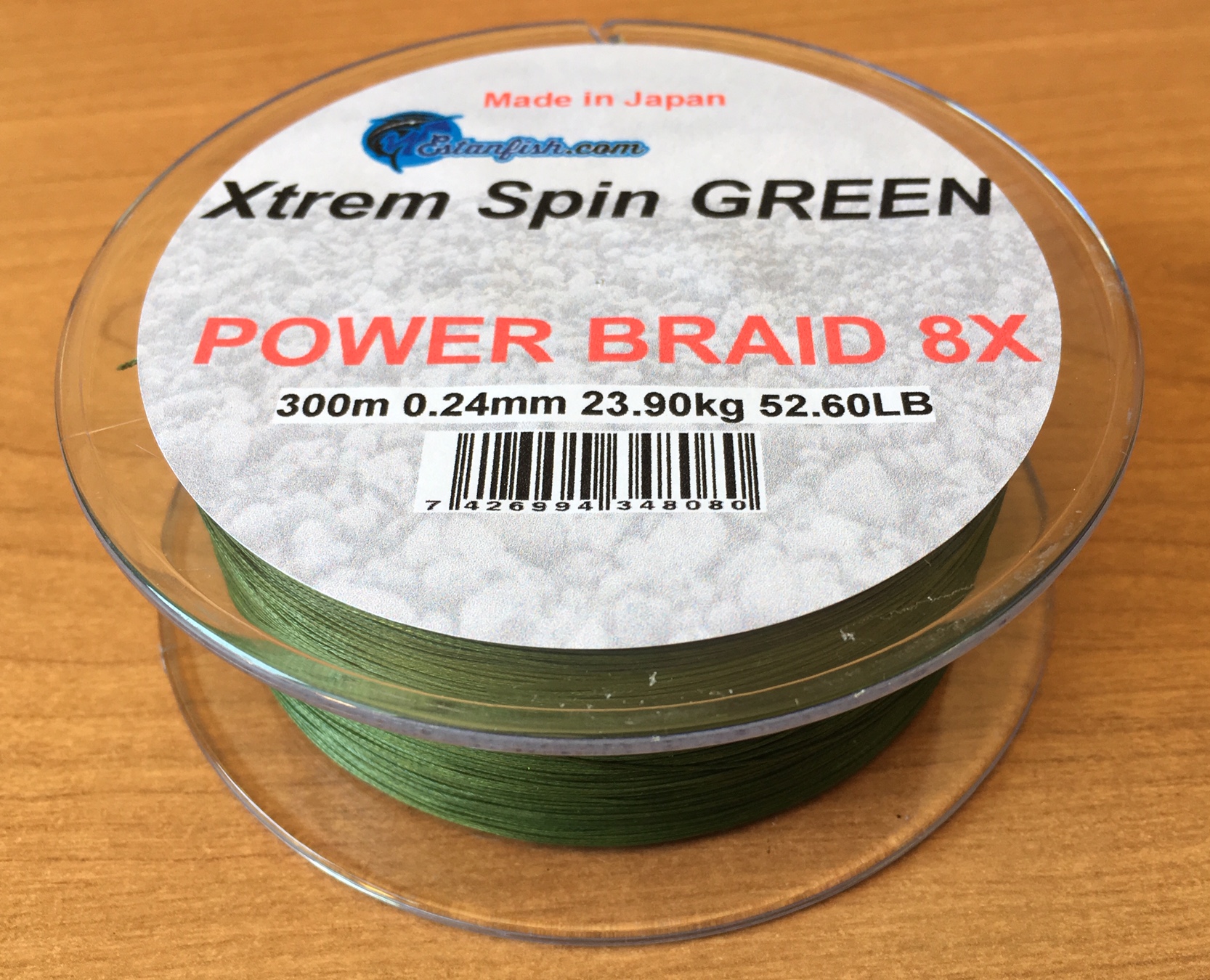 .XTREM SPIN BRAID 8X GREEN 300m 0,24mm 23,90 kg 52,60LB 3