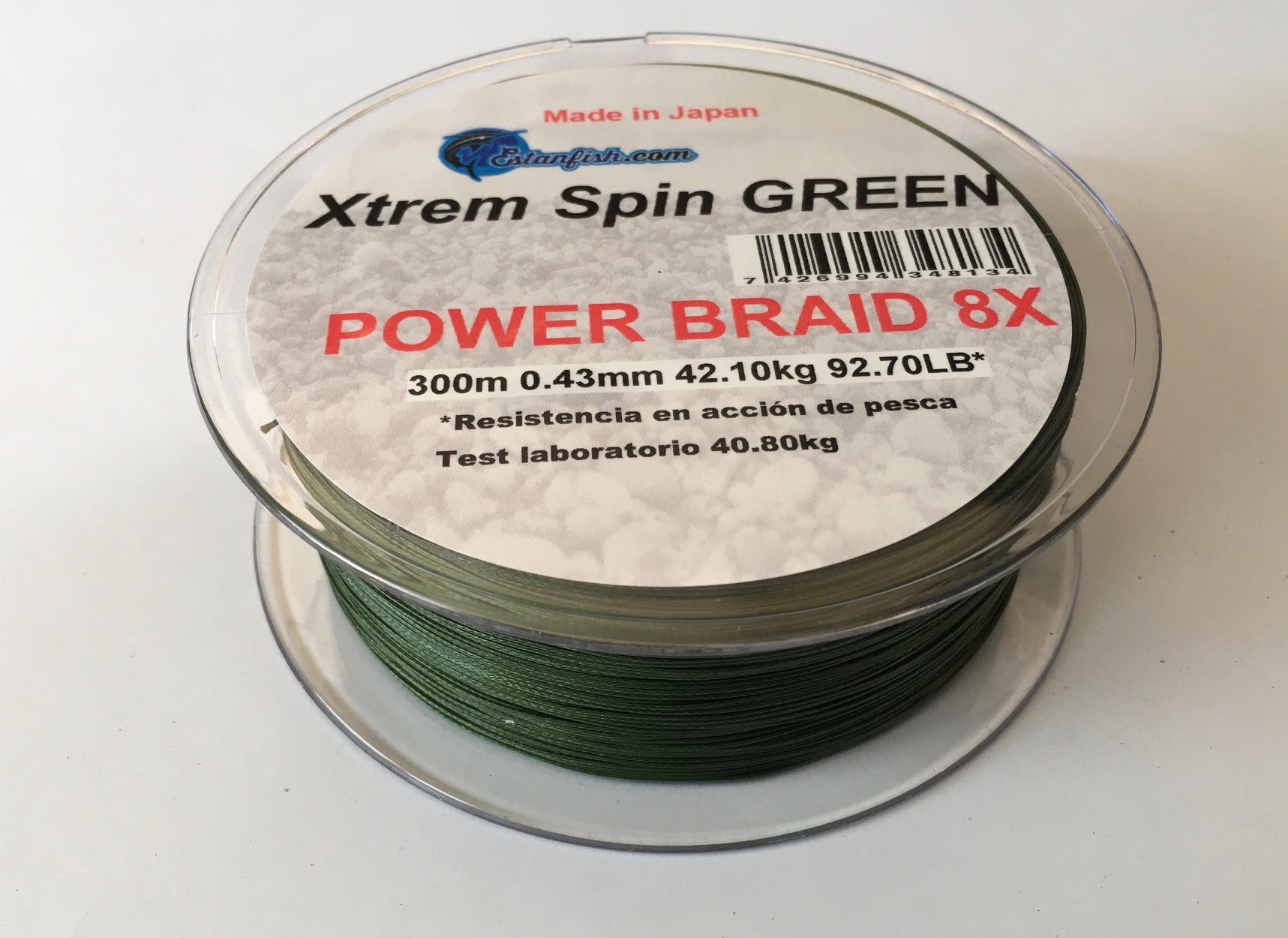 .XTREM SPIN BRAID 8X GREEN 300m 0,43mm 42,10kg 92,70LB 3