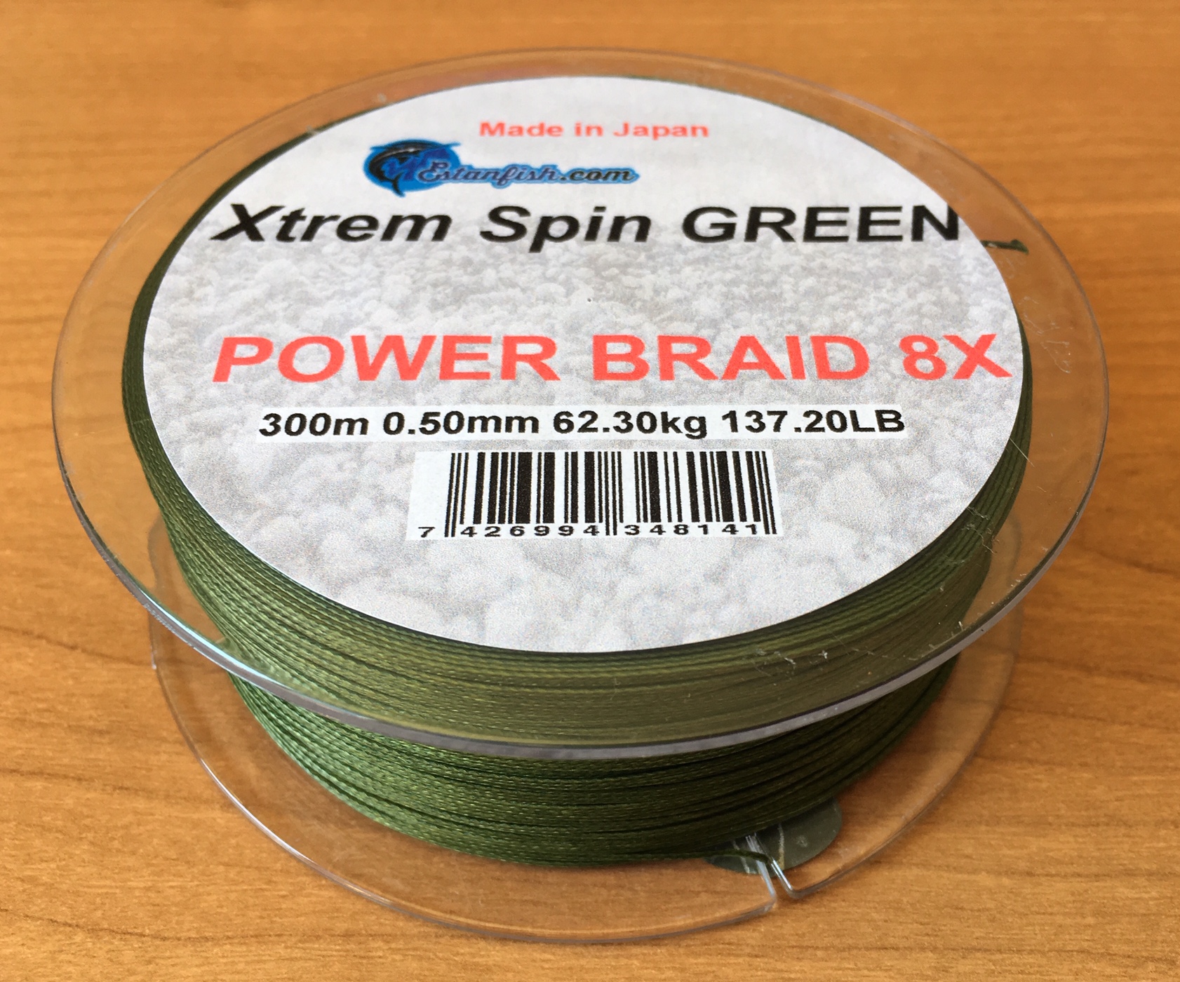 .XTREM SPIN BRAID 8X GREEN 300m 0,50mm 62,30kg 137,20LB