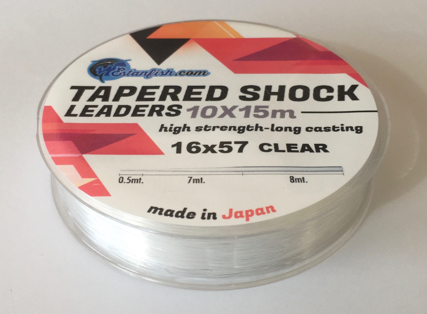 COLA SURF CASTING - TAPERED SURF LEADER CLEAR 10X15 m 0,16-0,57mm 3