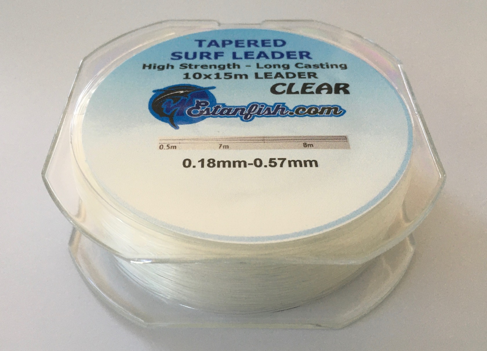 COLA SURF CASTING - TAPERED SURF LEADER CLEAR 10X15 m 0,18-0,57mm 3