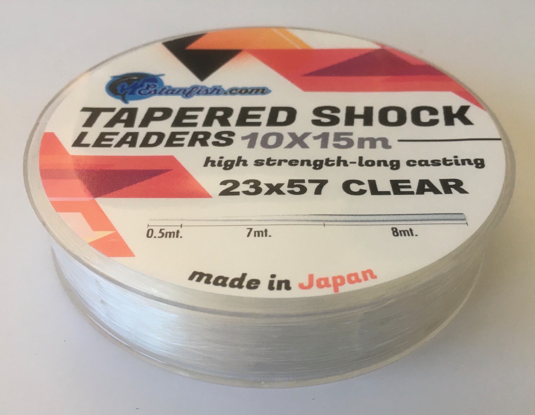 COLA SURF CASTING - TAPERED SURF LEADER CLEAR 10X15 m 0,23-0,57mm 3