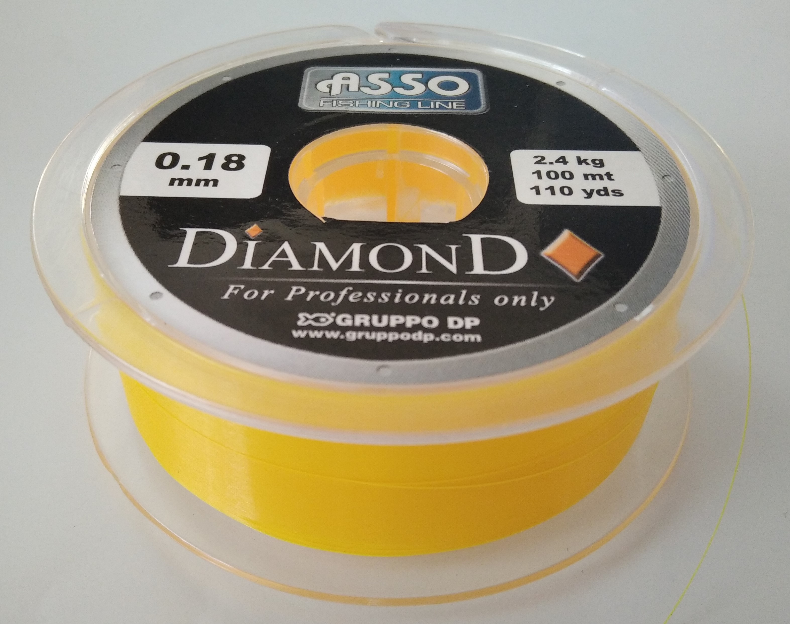ASSO DIAMOND 100M 018mm 2.4kg YELLOW SOLID FLUOR 2