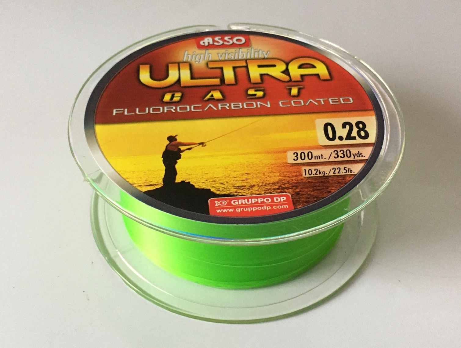 NYLON ASSO ULTRA CAST PARALELO 300m 0.28 GREEN-63 FLUOR 3