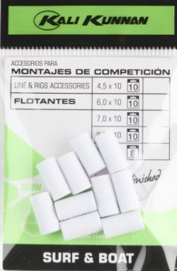 KALI KUNNAN FLOTANTES TRS 7X13mm (8 unidades) WHITE