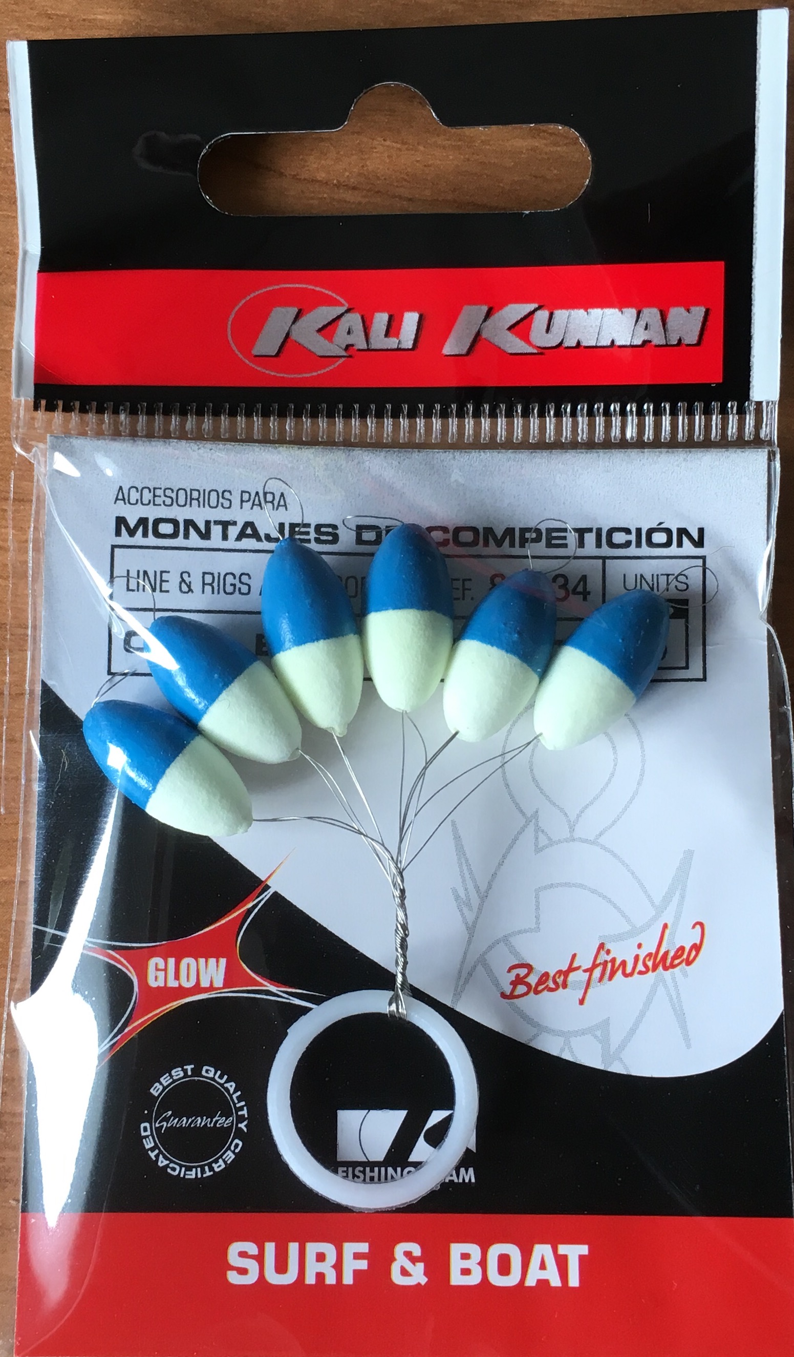 KALI OVALBAIT FLOTANTE 7x15 BLANCO-AZUL FOSFORESCENTE (6 unidades)