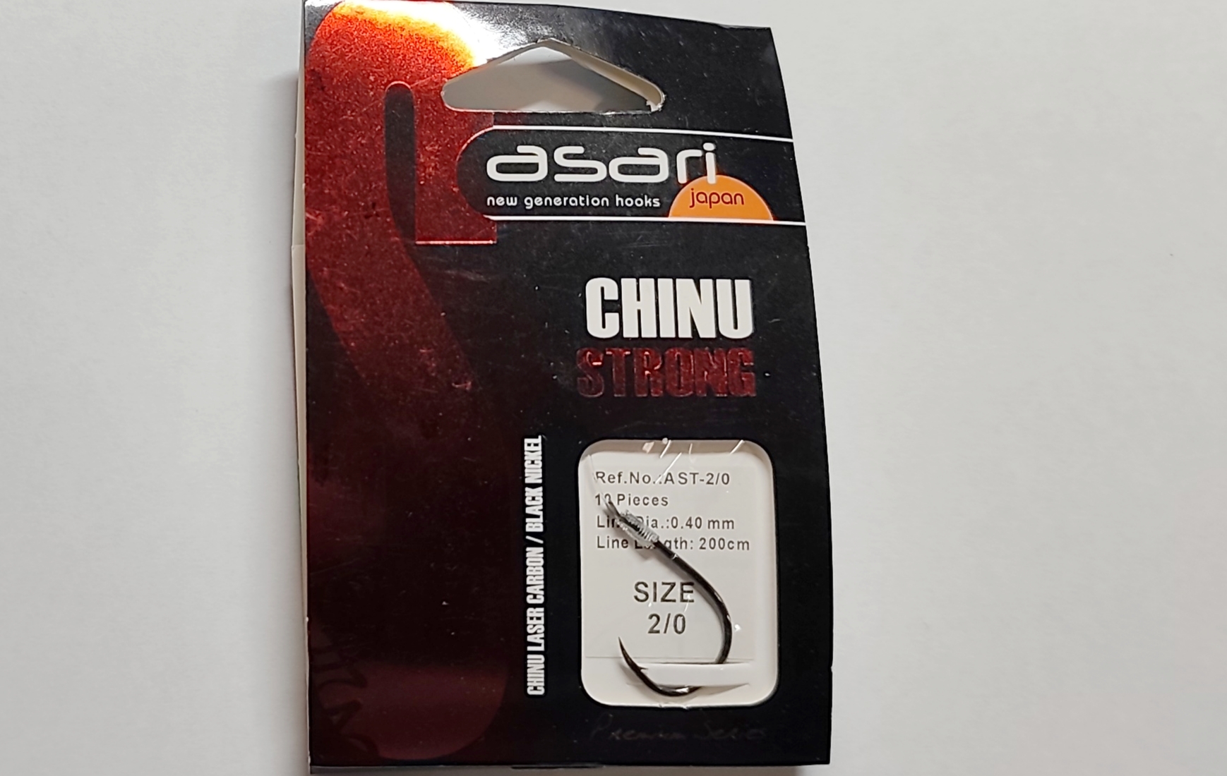 ASARI CARTERA CHINU STRONG-10 ANZUELO NEGRO Nº 2/0 (paquete de 10u)