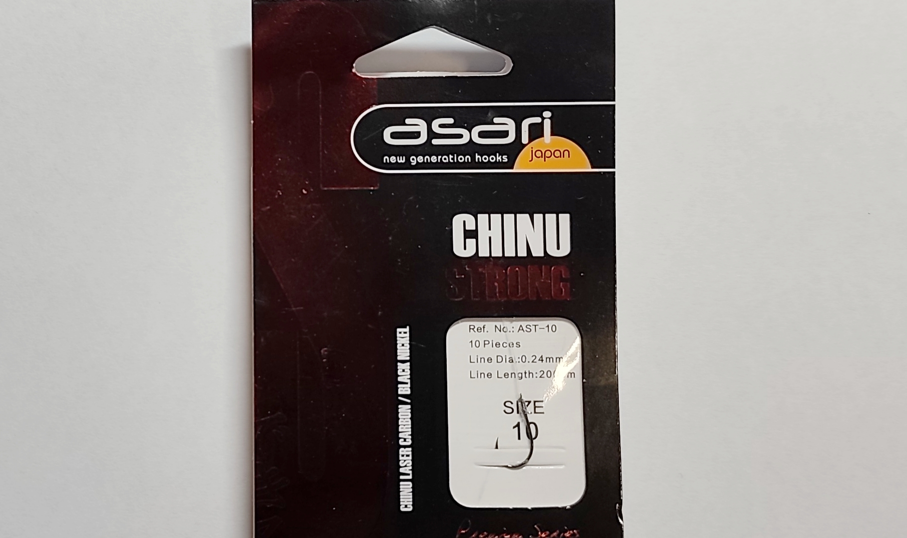 ASARI CARTERA CHINU STRONG-10 ANZUELO NEGRO Nº 10 (paquete de 10u)