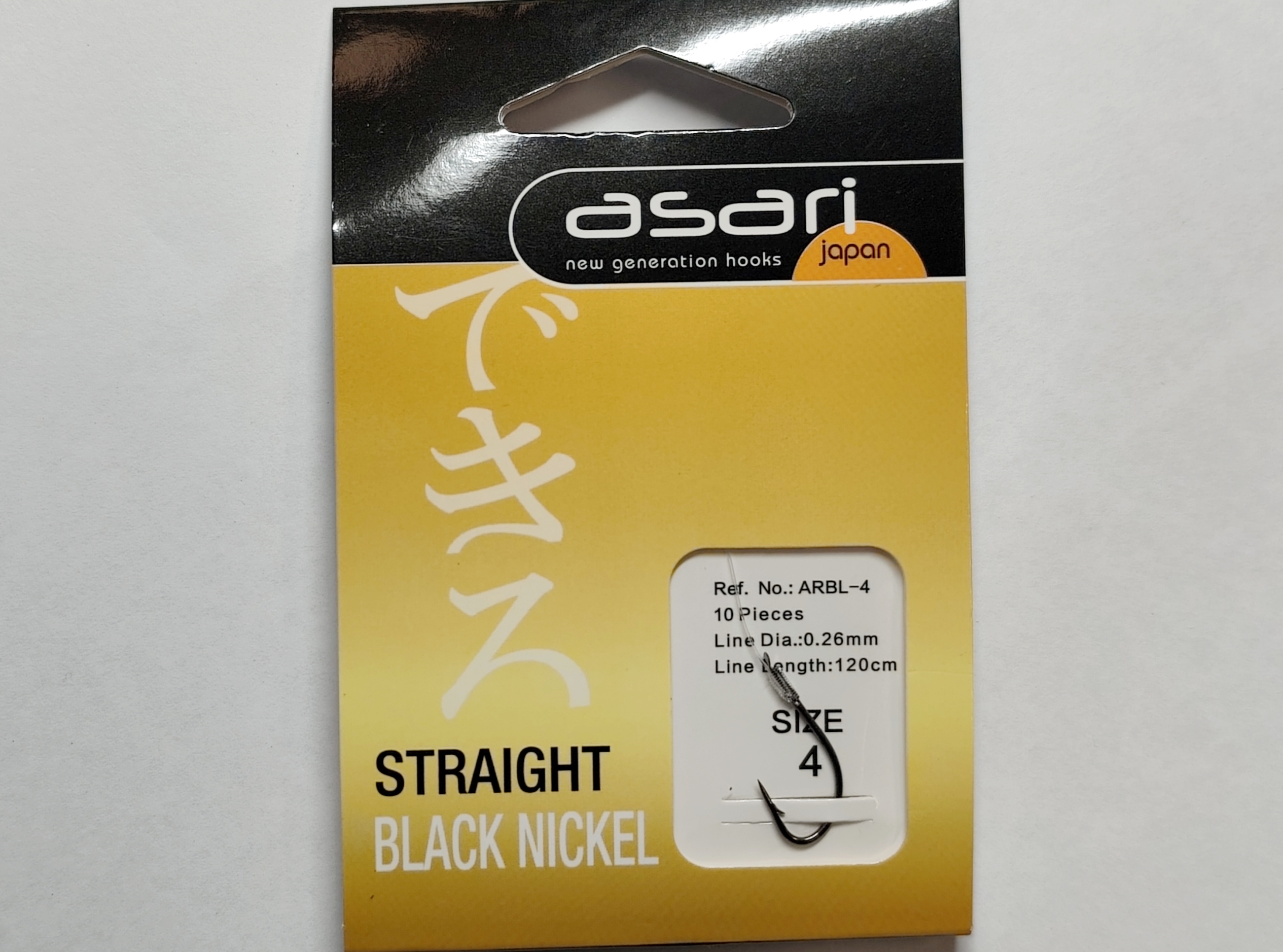 ASARI - ANZUELO MONTADO STRAIGHT BLACK NICKEL Nº4 (10 unidades)