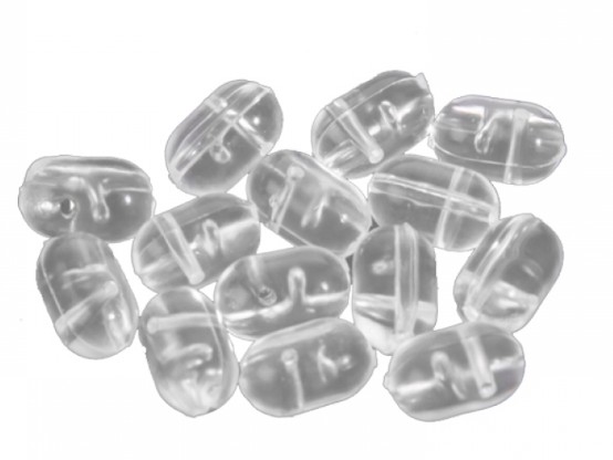 VERCELLI - PERLAS VERCELLI OVAL TRANSPARANTE BIPERFORADA XL 8X5mm(9 unidade