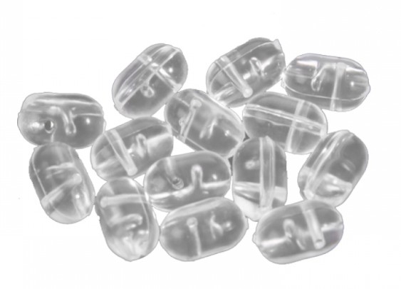 VERCELLI - PERLAS VERCELLI OVAL TRANSPARANTE BIPERFORADA XXL 10X7mm(6 unida
