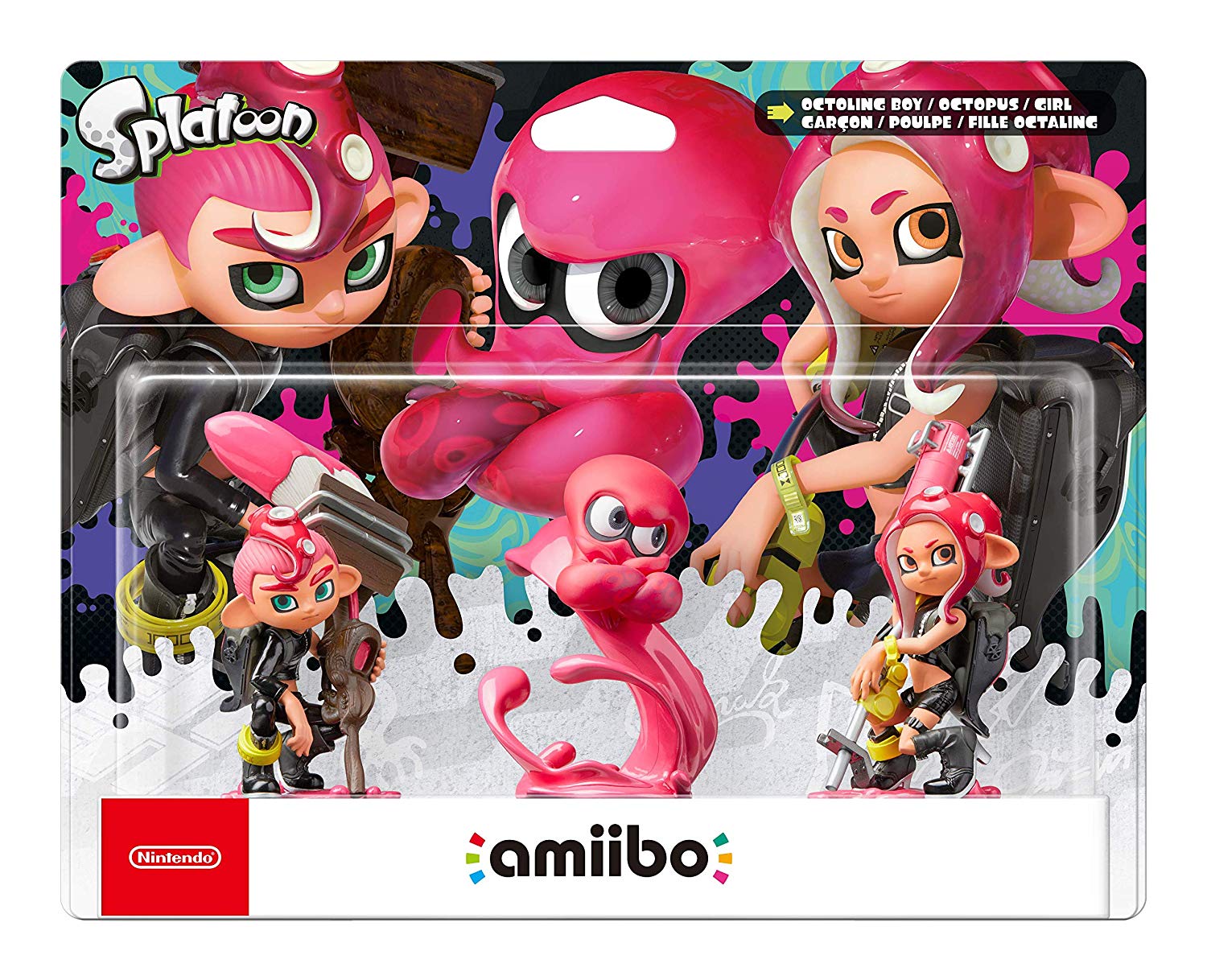 PACK 3 AMIIBO SPLATOON OCTOLING CHICO-CHICA-PULPO