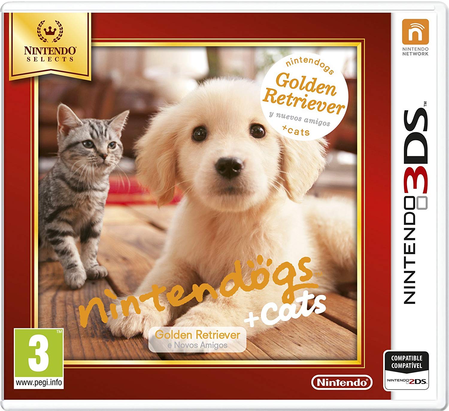N3DS NINTENDOGS + CATS GOLDEN RETRIEVER SELECTS