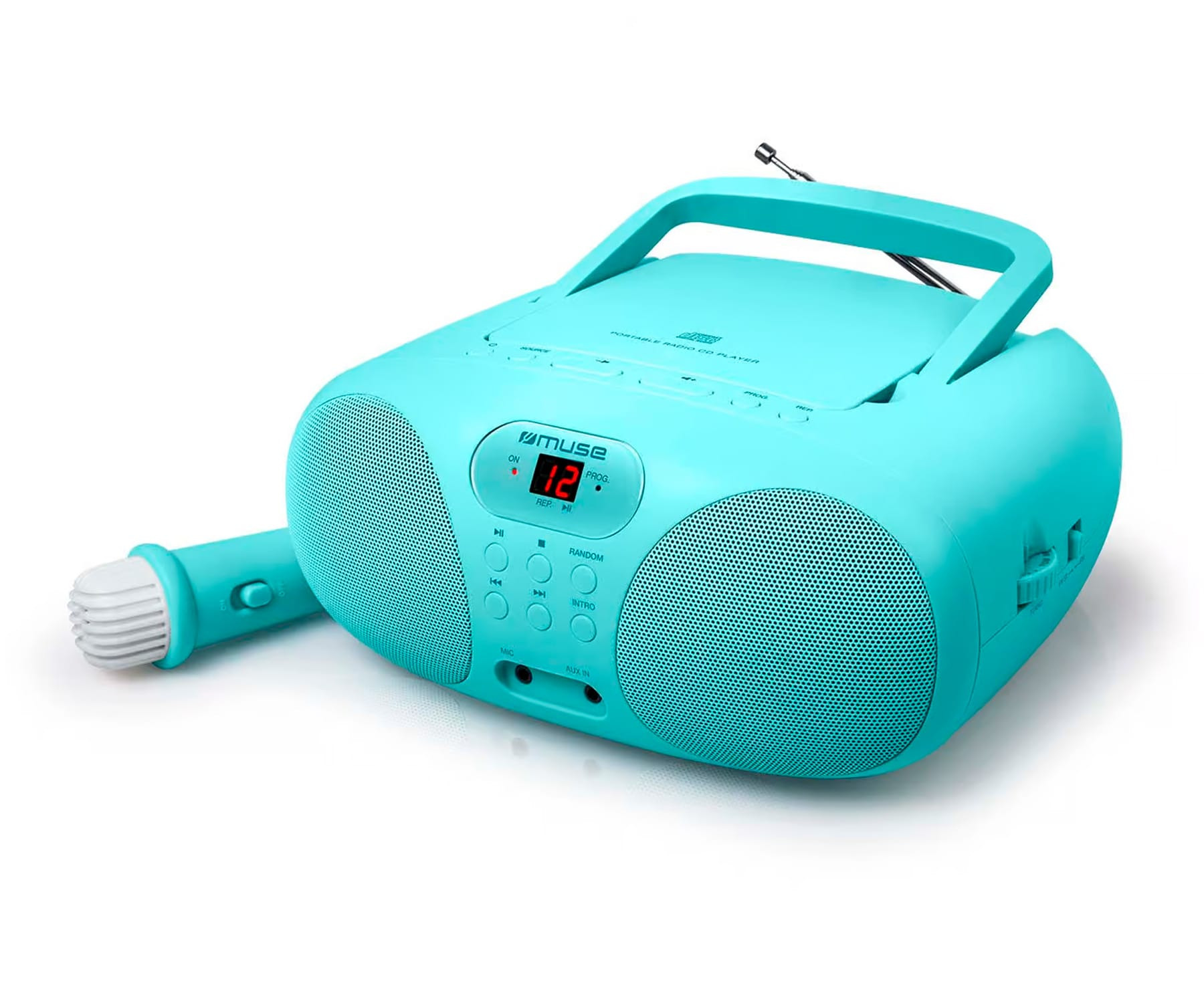 REPRODUCTOR PORTÁTIL DE CD CON RADIO  MUSE MD-203 KB CIAN