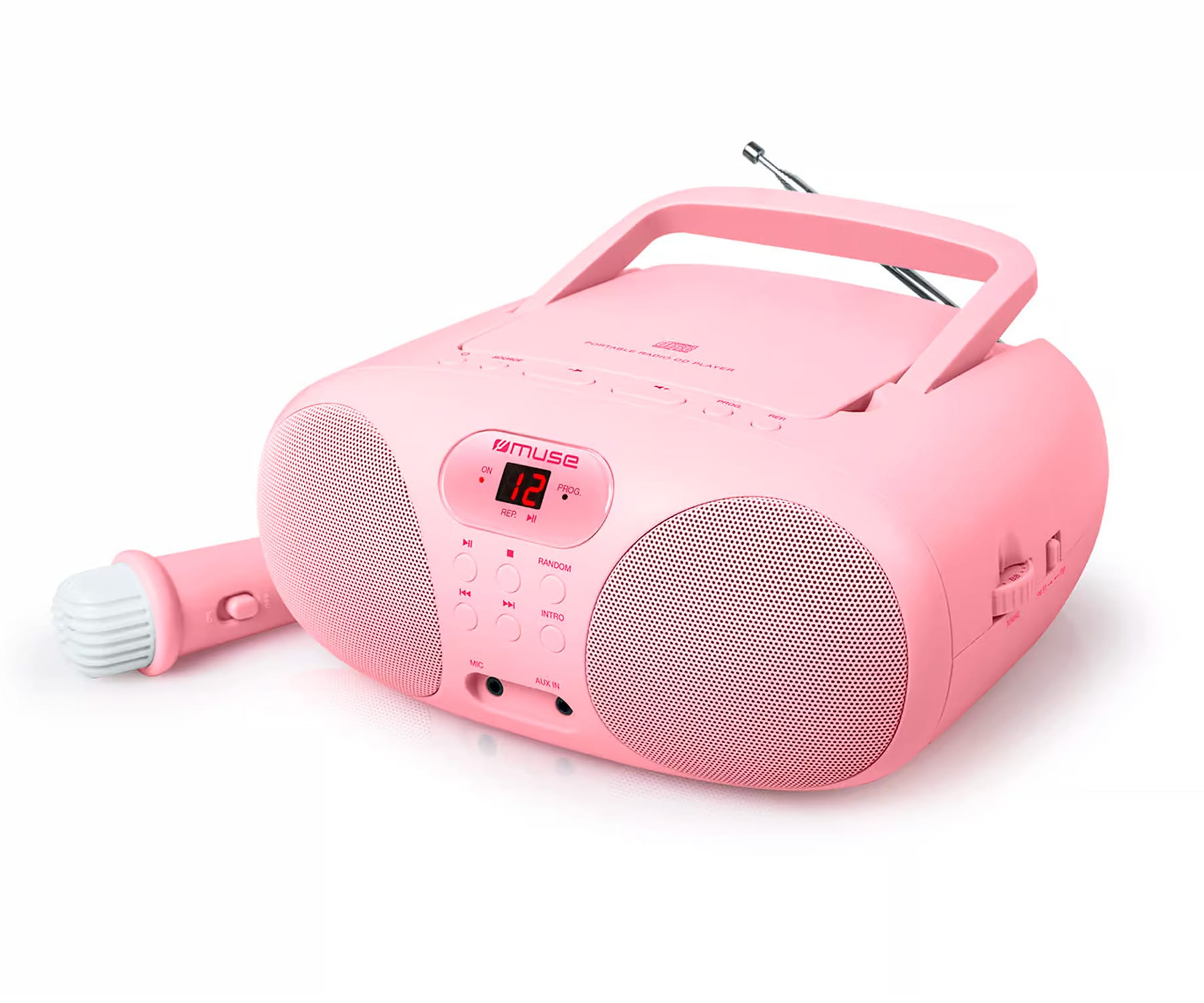 REPRODUCTOR PORTÁTIL DE CD CON RADIO MUSE MD-203 KP ROSA