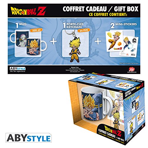 KIT TAZA + LLAVERO + STICKER DRAGON BALL Z