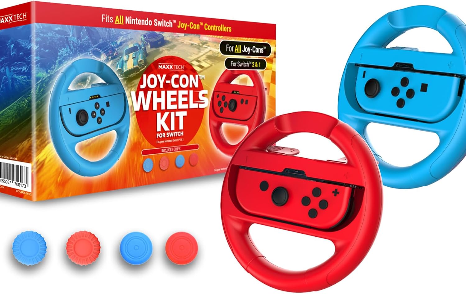 SET DE 2 VOLANTES+GRIPS MAXXTECH NINTENDO SWITCH 2