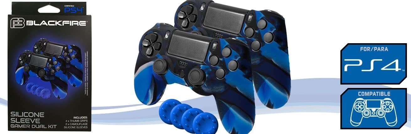 PROTECTORES SILICONA + GRIPS MANDOS PS4