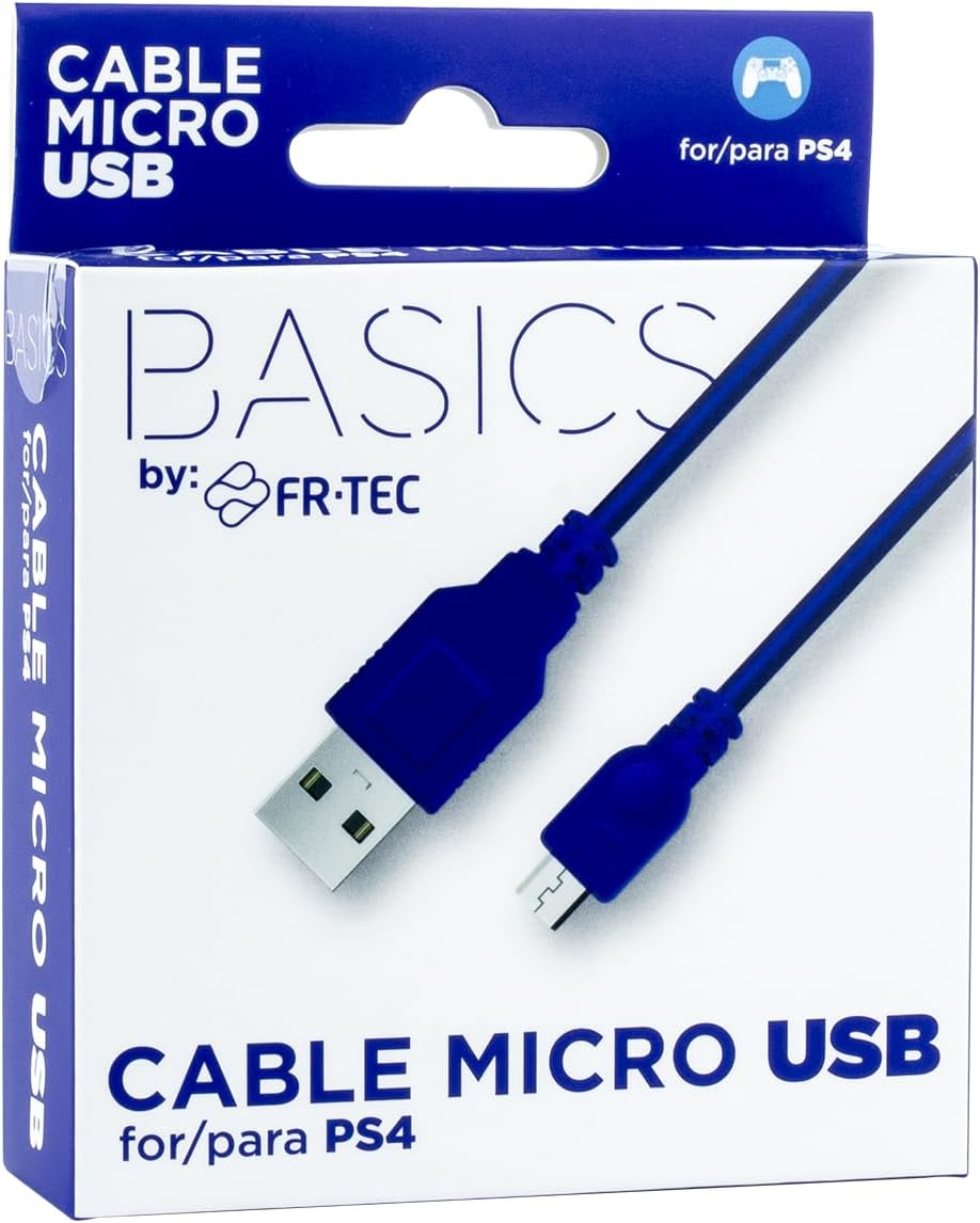 CABLE CARGA MICRO USB PARA MANDO PS4 AZUL