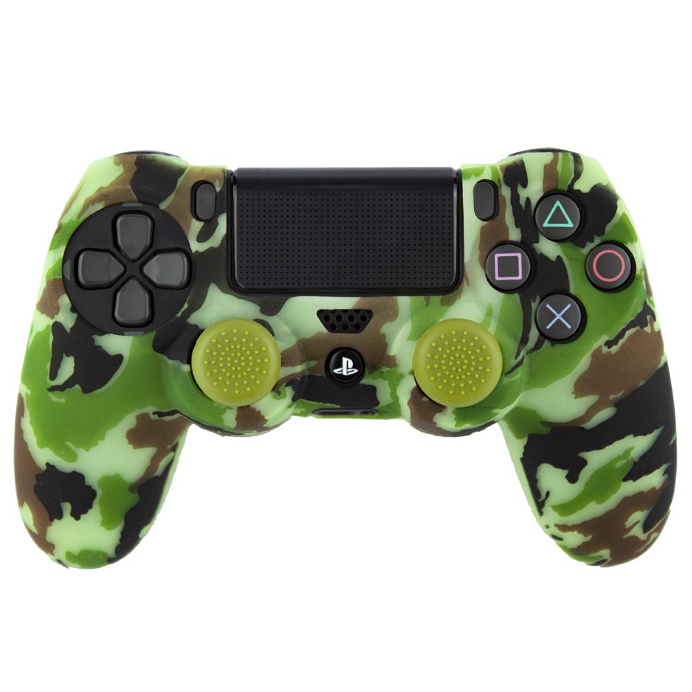 PROTECTOR SILICONA + GRIPS CAMO WOODLAND PS4