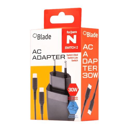CARGADOR CORRIENTE + CABLE NINTENDO SWITCH 2 BLADE