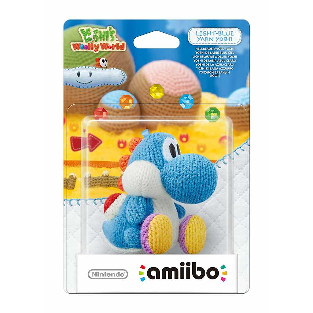 FIGURA AMIIBO YOSHI LANA AZUL CELESTE