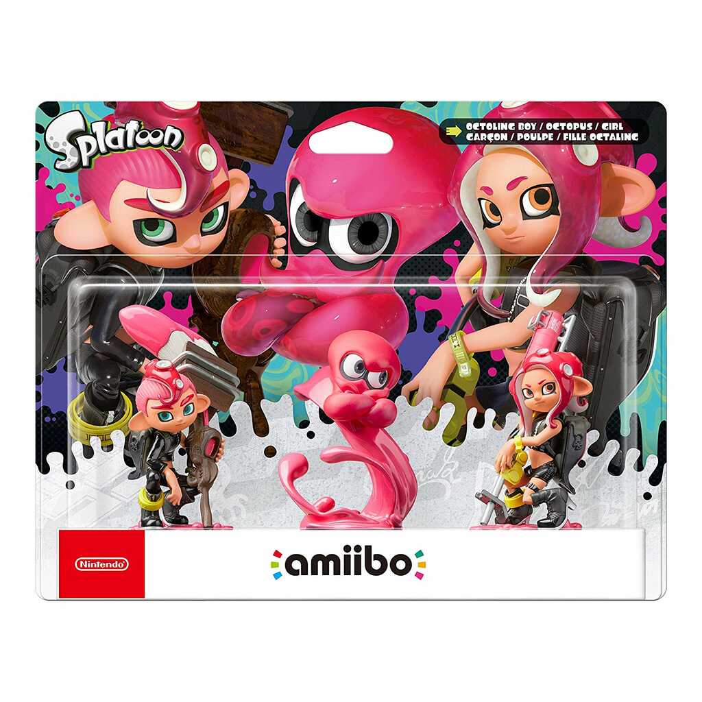 PACK 3 AMIIBO SPLATOON OCTOLING CHICO-CHICA-PULPO