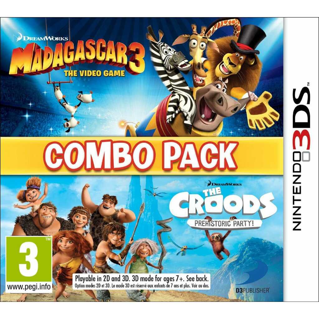N3DS MADAGASCAR 3 & LOS CROODS FIESTA PREHISTORICA
