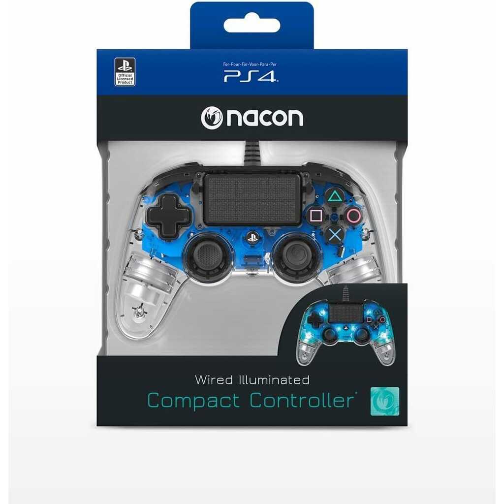 MANDO NACON CON CABLE Y LUCES AZUL PS4