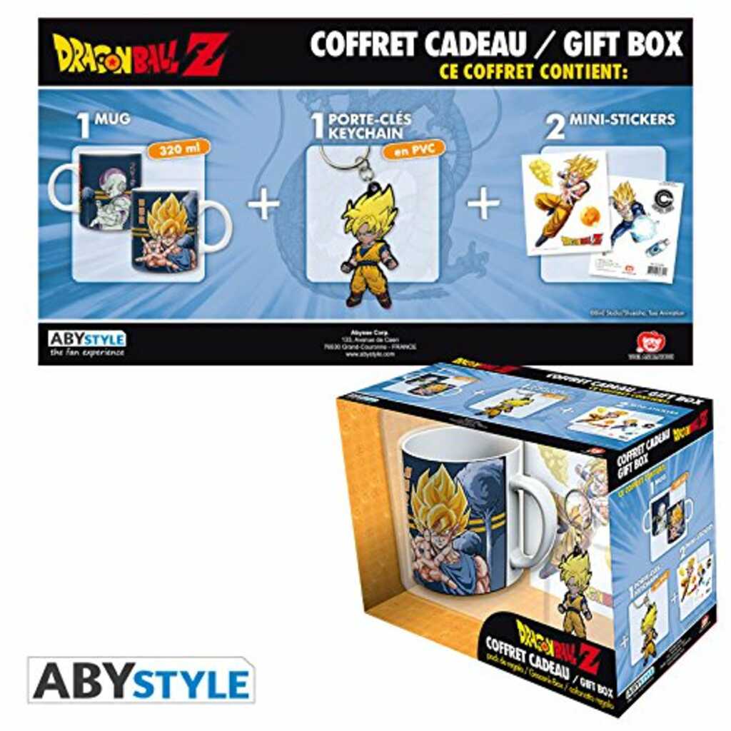 KIT TAZA + LLAVERO + STICKER DRAGON BALL Z