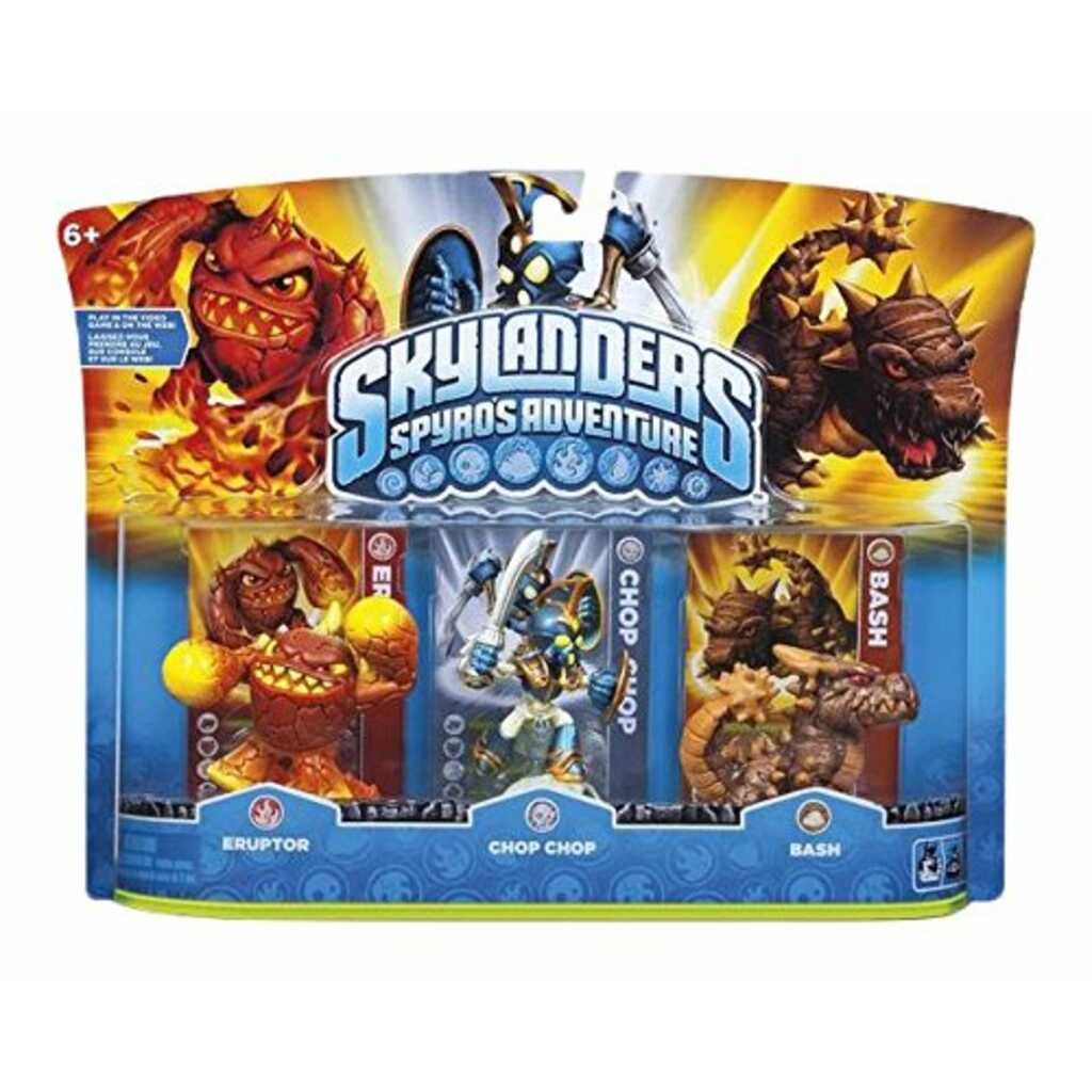 SKYLANDERS PACK 3 FIGURAS CHOP + BASH + ERUPTOR