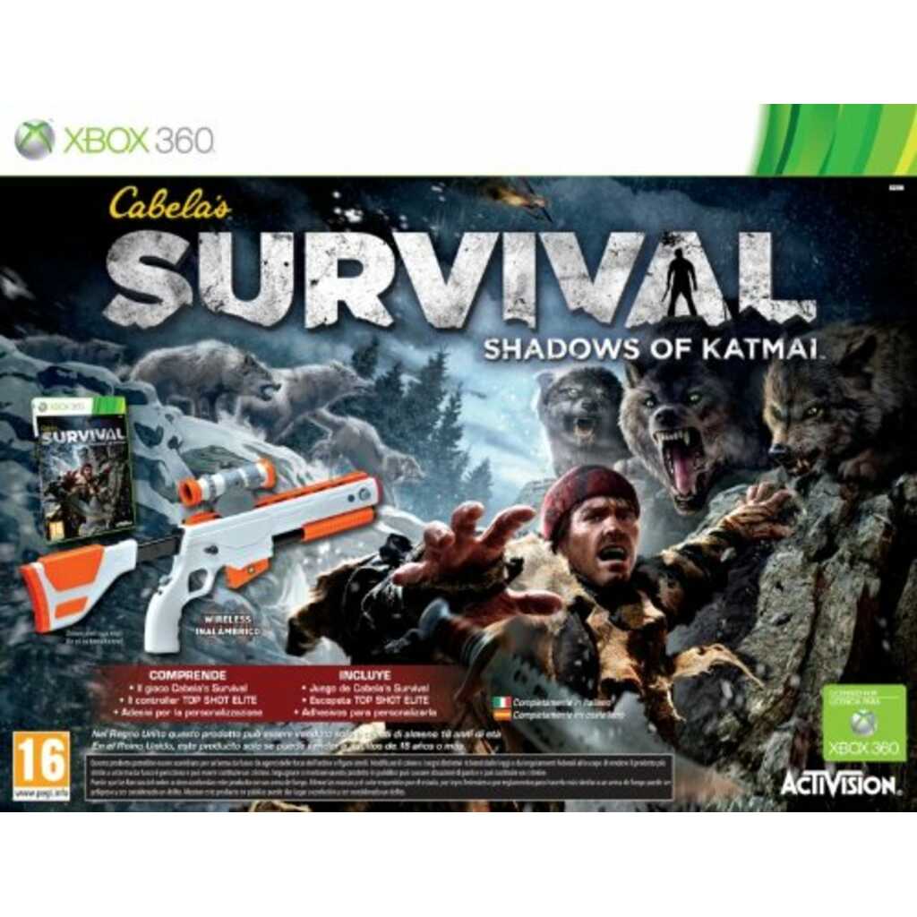 X360 CABELAS SURVIVOR SHADOWS OF KATMAI + ESCOPETA
