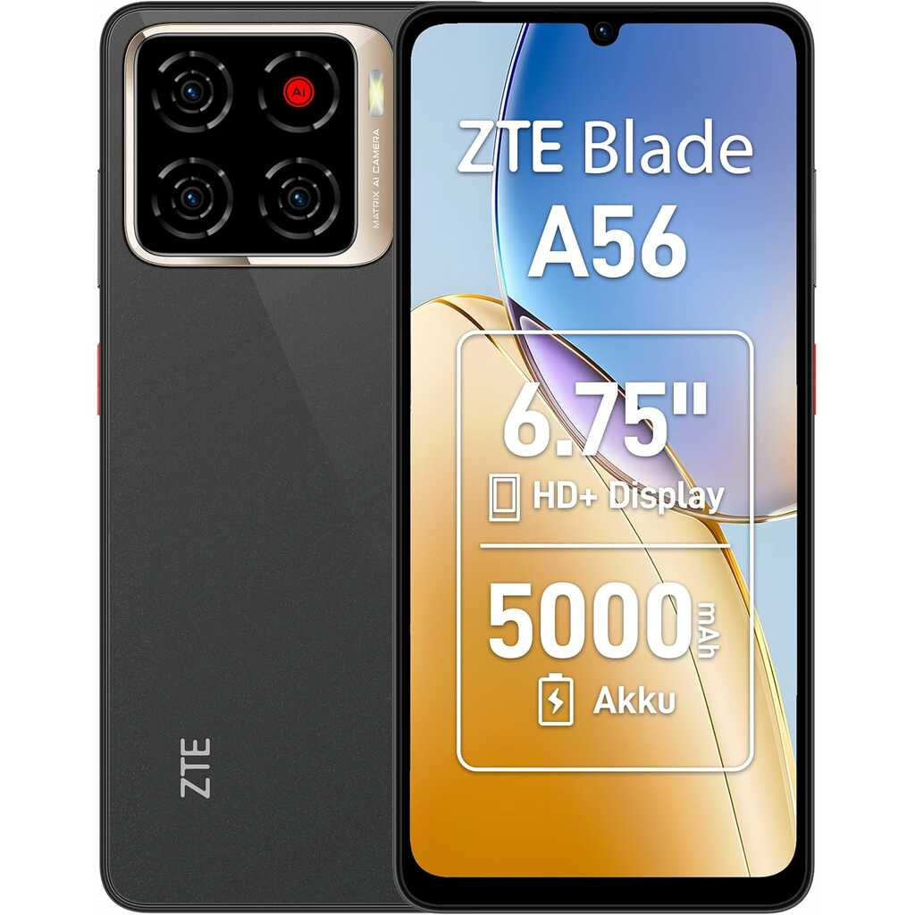 SMARTPHONE 6,75" ZTE BLADE A56 64+4 GB NEGRO SMARTPHONE 6,75" ZTE BLADE A56 64+4 GB NEGRO