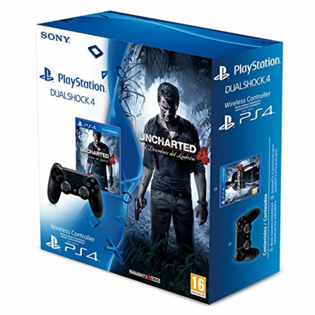 PS4 UNCHARTED 4 + MANDO PS4 NEGRO