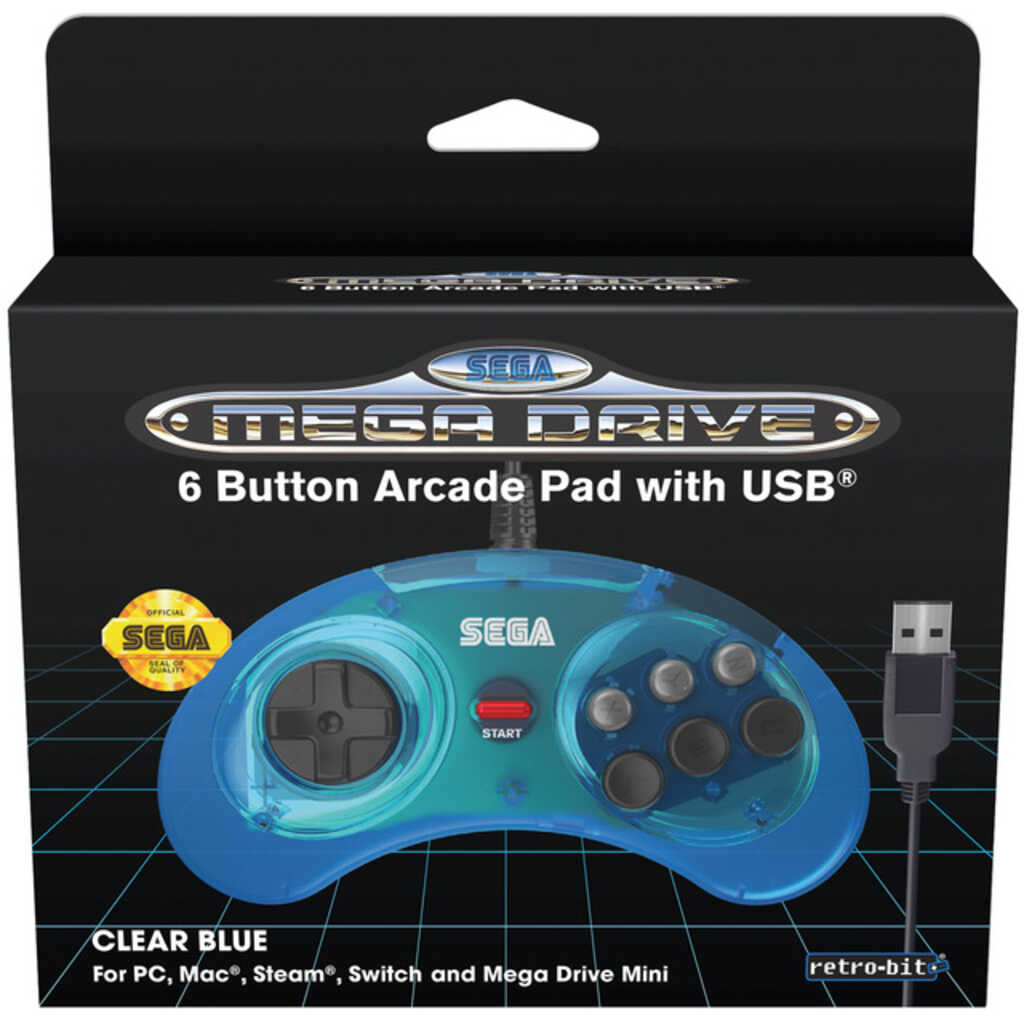 MANDO SEGA MINI 6-B RETRO-BIT AZUL (USB)