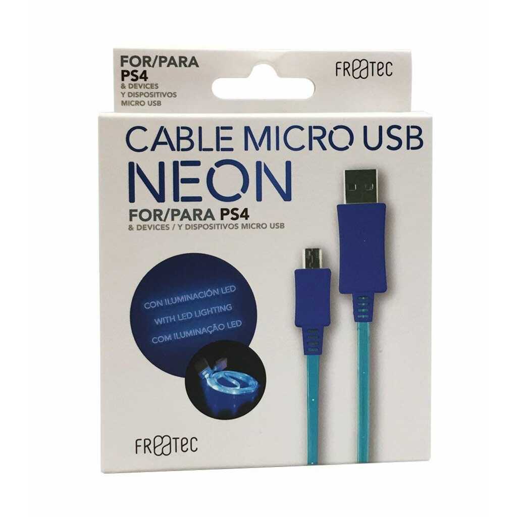 CABLE CARGA MICRO USB MANDO PS4 CON LUZ NEON