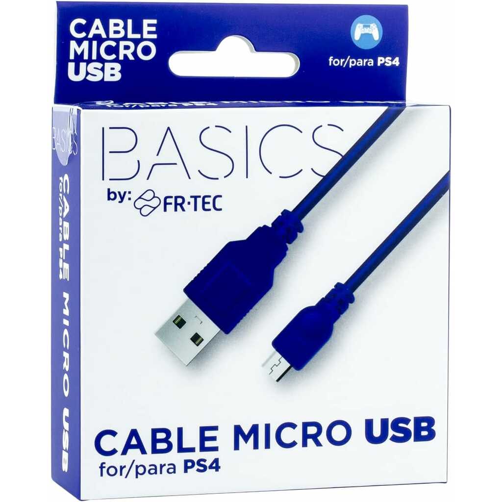 CABLE CARGA MICRO USB PARA MANDO PS4 AZUL