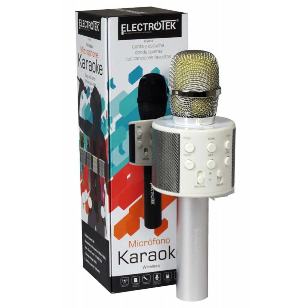 MICROFONO KARAOKE WIRELESS ET-WS10 PLATA
