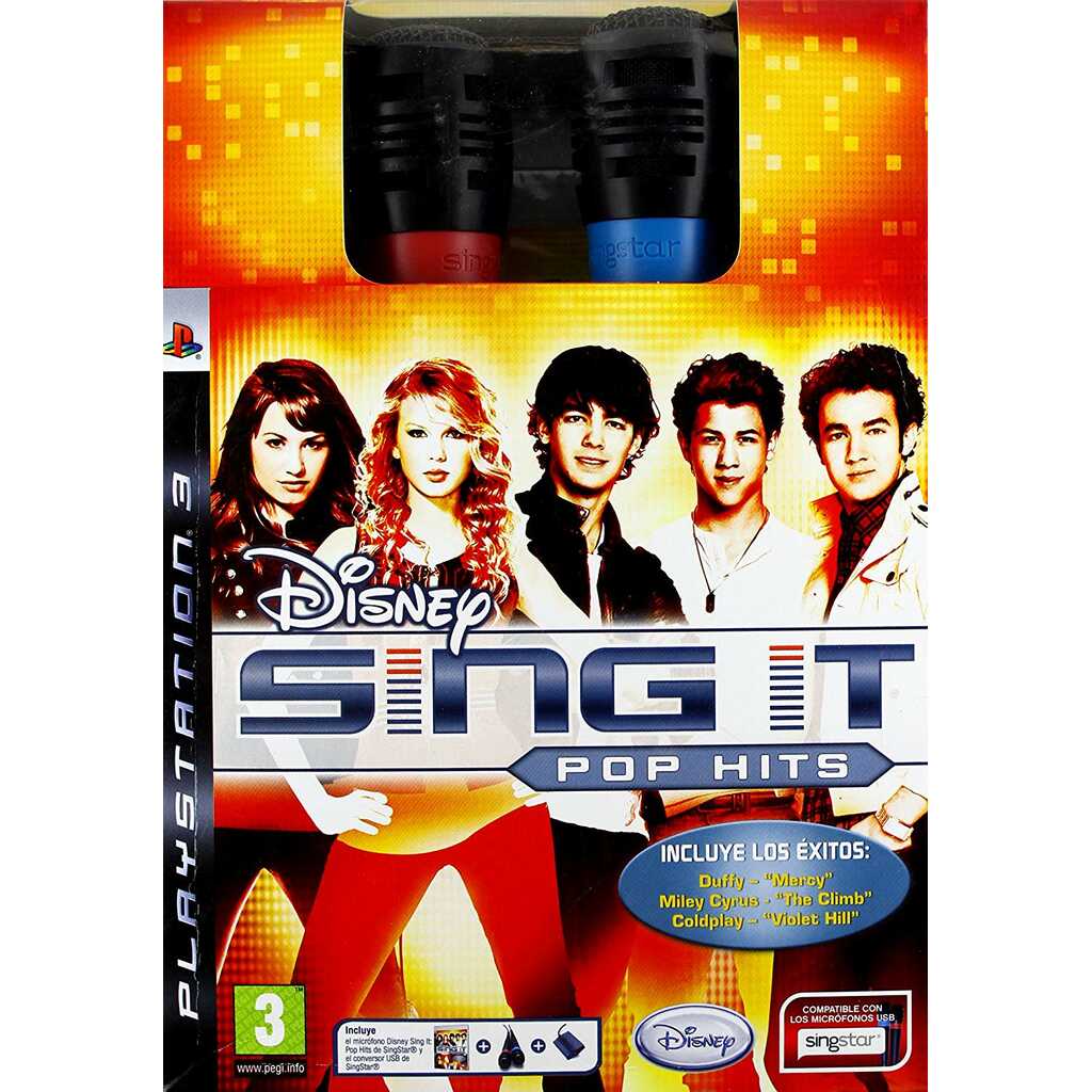 PS3 DISNEY SING IT POP HITS + MICROS