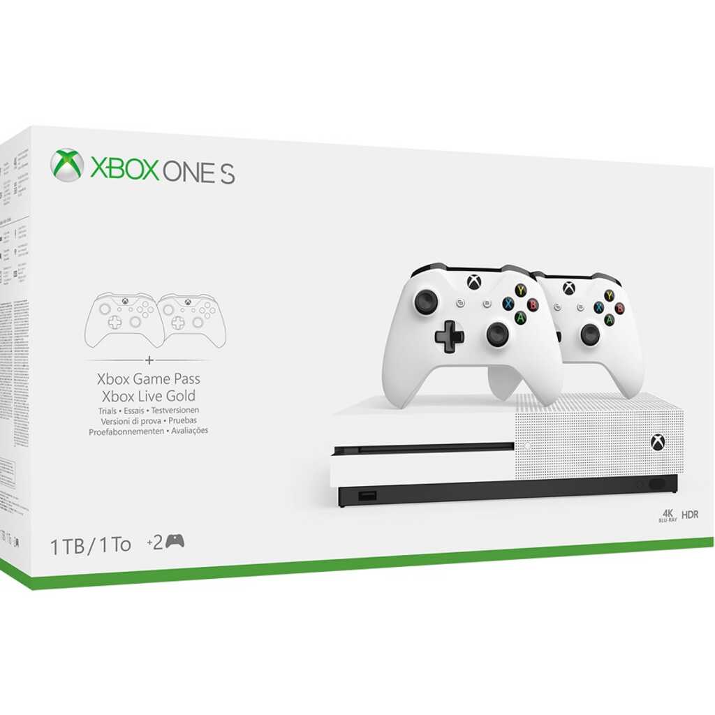 CONSOLA XBOX ONE S 1 TB + 2 MANDOS WIRELESS
