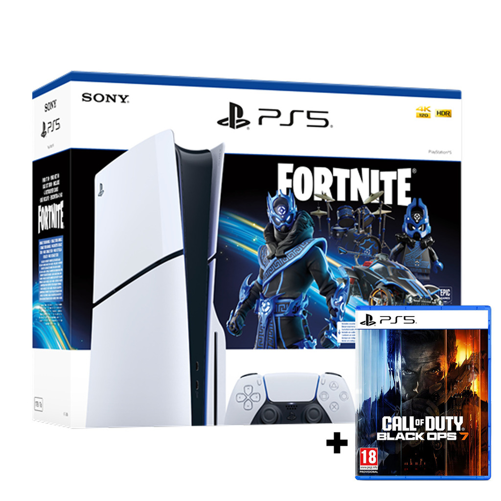 CONSOLA PS5 SLIM LECTOR+FORTNITE+CALL OF DUTY OPS7